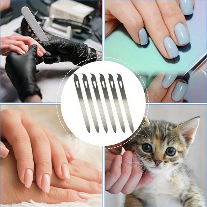 5pcs Multi-Functional Stainless Steel Nail Files, Double-Sided Buffing Tools