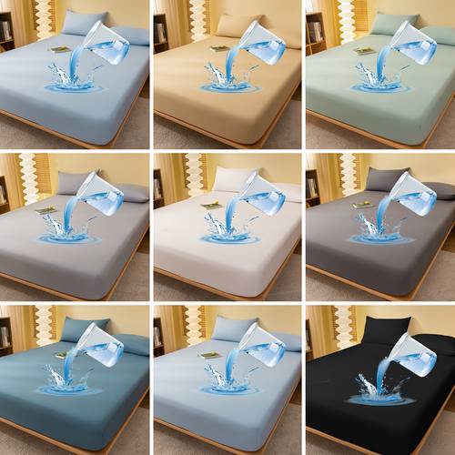 1pc waterproof mattress cover breathable able multifunctional waterproof mattress protector suitable for bedroom apartment school bedding waterproof mattress cover