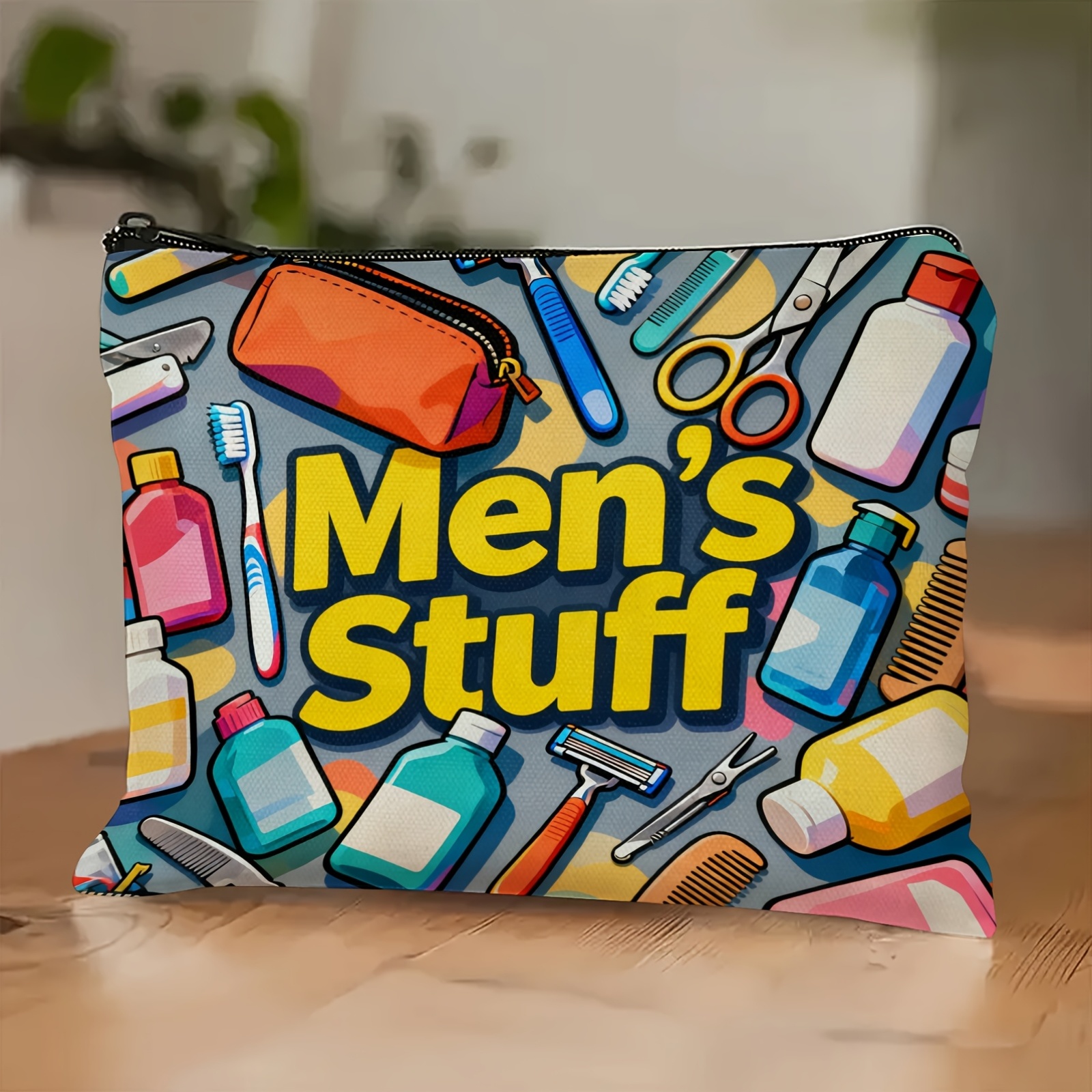 TEMU Men's And Unisex Travel Toiletry Bag - Multi-functional Portable Organizer, Suitable For Travel, Compact Shaving Kits, Makeup Bags, Pens, And