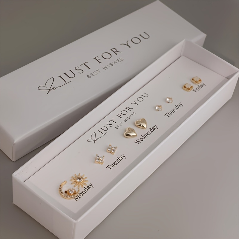 Synthetic Zirconia Set with Star and Moon Goddess Theme