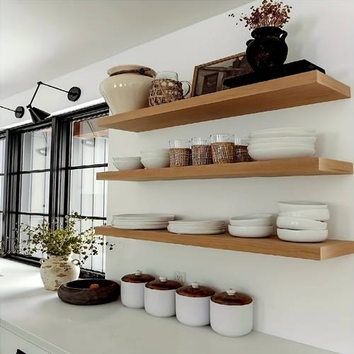 estantes flotantes de pared de 1/2/3 niveles, estantería de almacenamiento de madera - librero multifuncional para libros, toallas y decoración en , cocina, baño, ideal para regalos de otoño, invierno y navidad