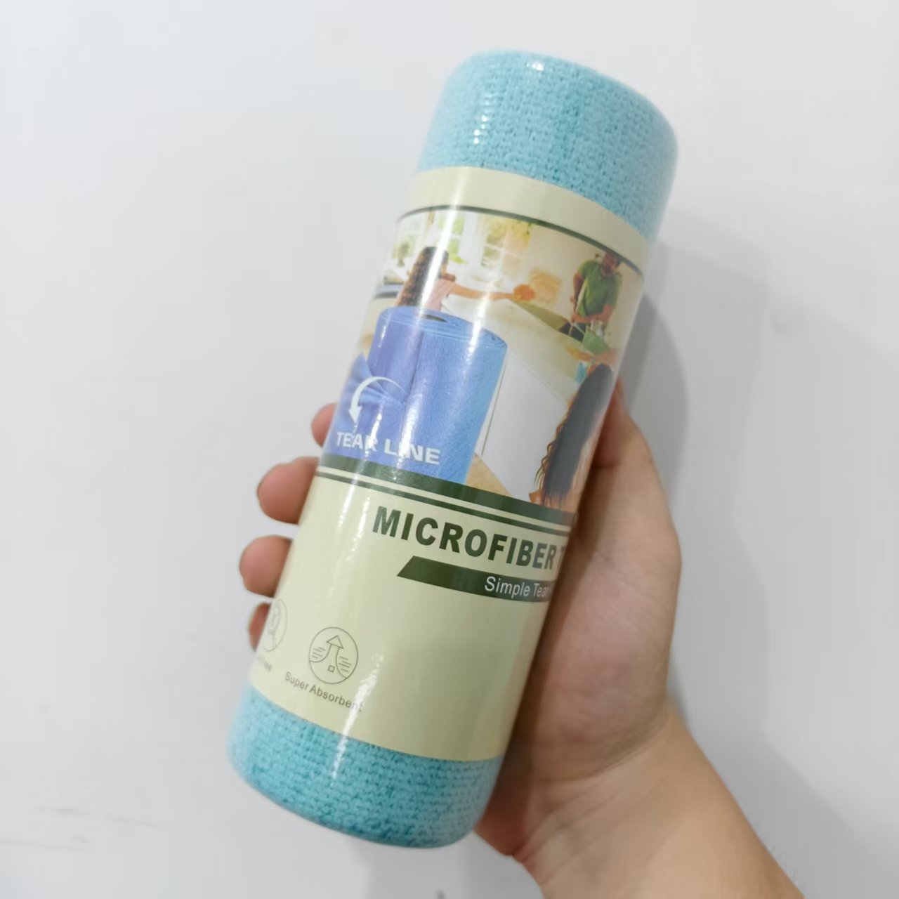 TEMU 1 Rotolo 50pz Panni di Pulizia in Microfibra Spessa, Asciugamani Forti Assorbenti Senza , Panni di Pulizia Riutilizzabili Asciutti e Bagnati