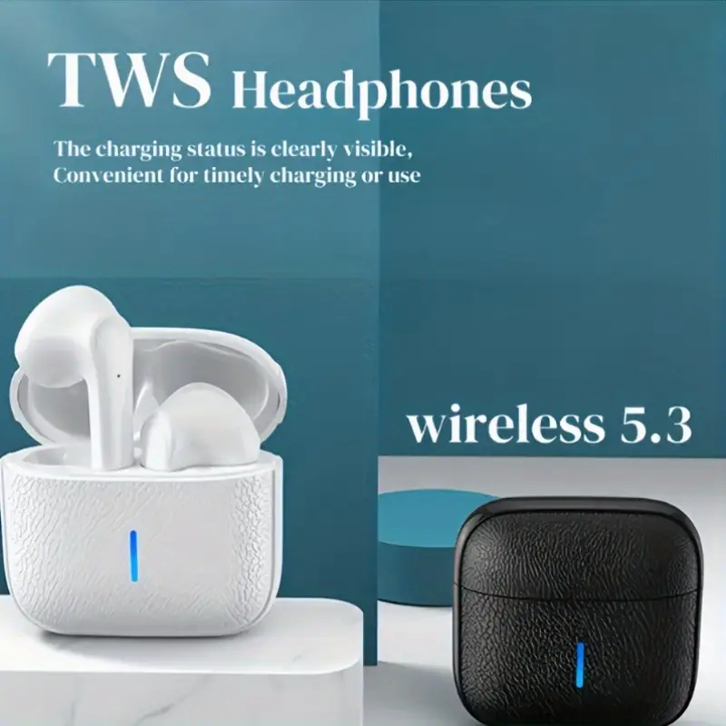 auscultadores sem -auriculares, estéreo , auscultadores sem 5, 3, estável, com redução de ruído para chamadas, carregamento usb-c, sem , controlo de volume, adequados para , desportos, jogos, exercícios e outros . detalhes 2