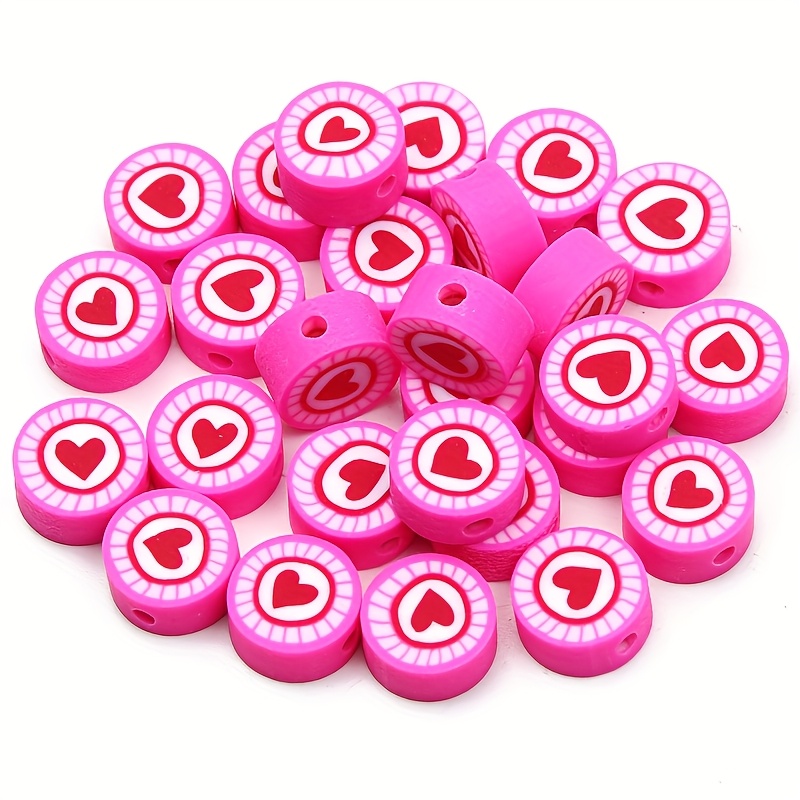 Pink , Polymer Clay Beads, Perfect For Valentine's Day Jewelry, Bracelets, Necklaces, Earrings, Valentine's Gifts, Craft Additions