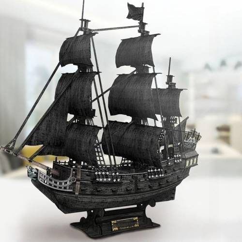 exquisite black sailboat model assembly kit is and rich making it a perfect collectible decoration for home display and a great gift suitable for model enthusiasts