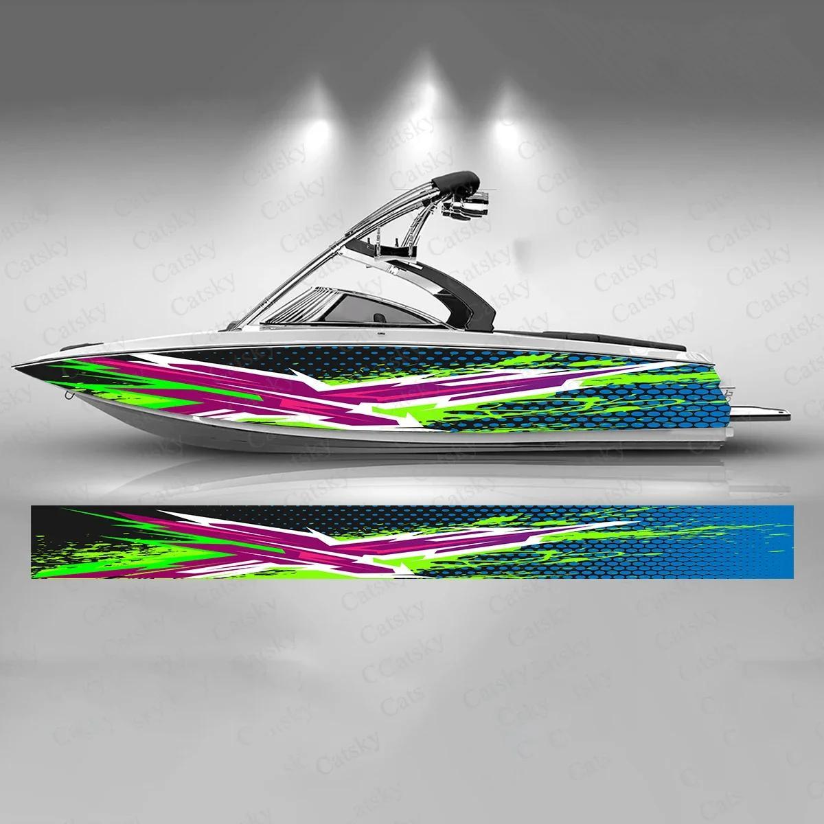 Colorful Graffiti Boat Sticker, Waterproof Vinyl Wrap Decal