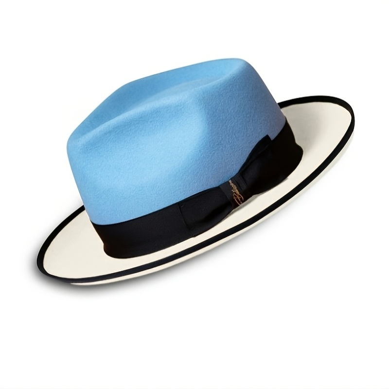 Men's Retro Felt Fedora Two-Tone Patchwork Hat