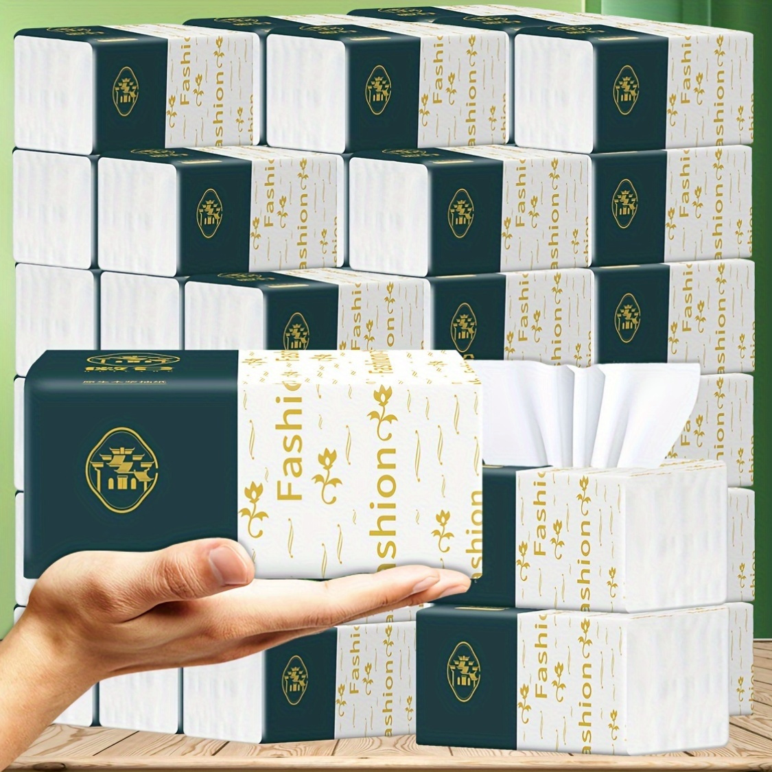 

10pcs Fashion 4-ply Paper Tissues, Soft & Thickened, 250 Sheets Per Pack, Dye-free, For Office, Home, Hotels & Food Trucks