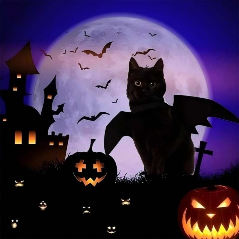 Tealots Halloween-Kostüm Für Hunde – Fledermausflügel, Verstellbar, Aus Filz, Für Kleine Bis Große Hunde
