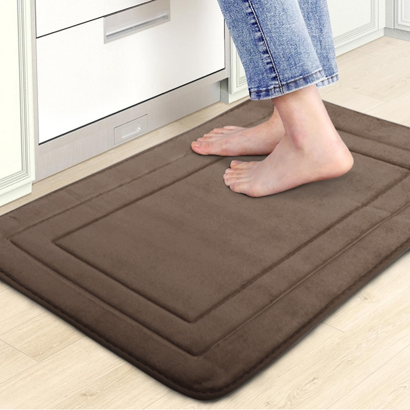 1pc non slip flannel bath mat machine washable polyester bathroom rug with anti skid bottom quick dry rectangular floor mat for tub   plush absorbent mat for bedroom study living room details 9