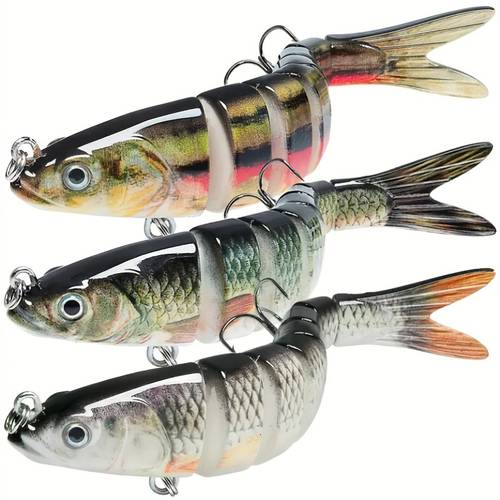 3pcs 20g 0 7oz 13 5cm 5 3in multi jointed swimbait fishing lures realistic with 3 treble hooks durable plastic lures for freshwater saltwater trout pike perch home holiday gift for fishing lures and baits natural sharp treble hooks hooks professional