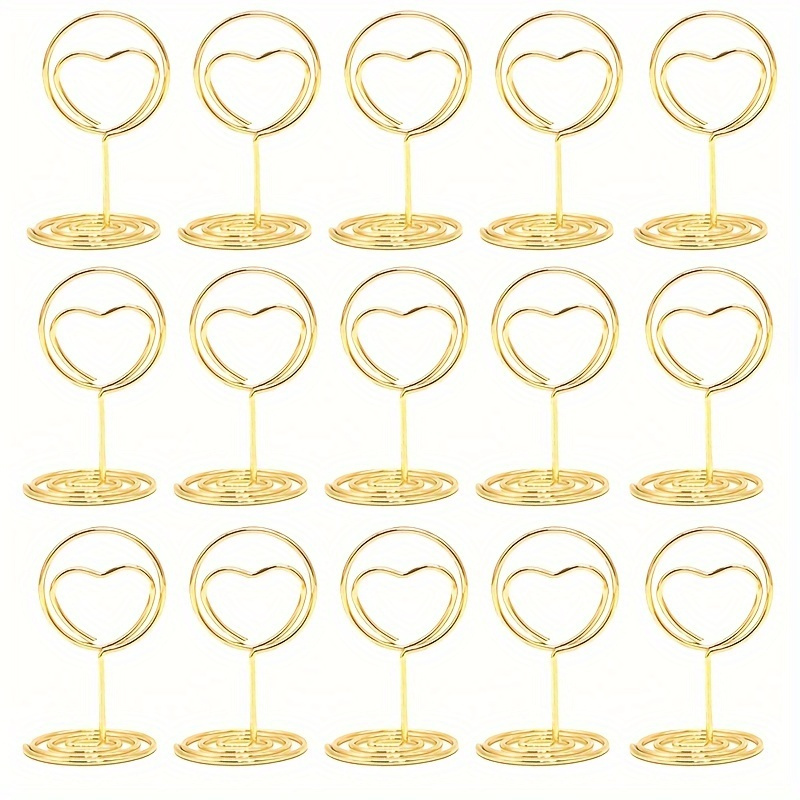 Image of 15pcs Metal Card Holder High-end Photo Clip Hotel Table Number Clip Office Desktop Business Restaurant Menu Clip