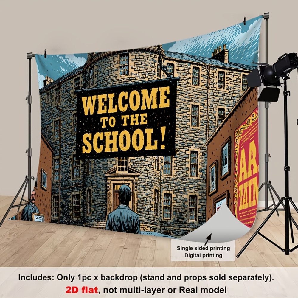 Vintage School Campus Welcome Photography Backdrop for Events