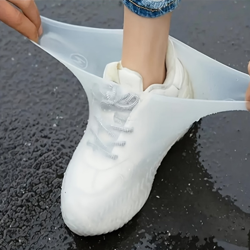 a set of outdoor latex rain boots reusable waterproof shoe covers   in   to prevent rain   are durable