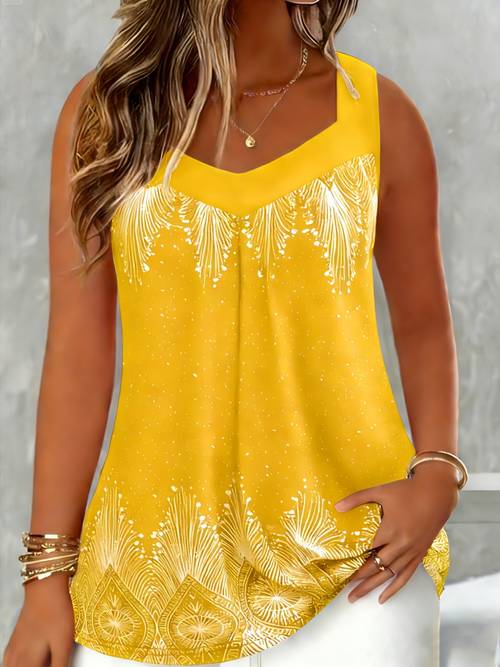 plus size plus size summer fashion womens comfortable v neck colorful printed tank top