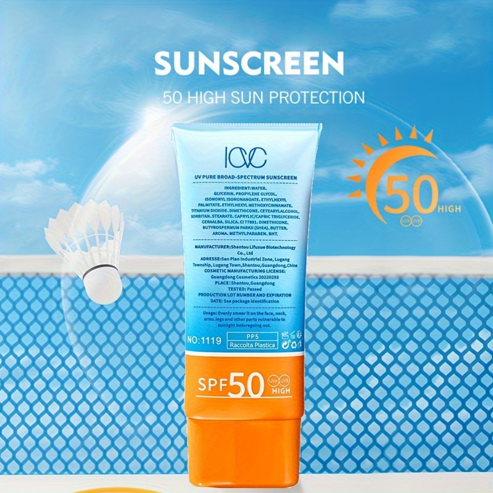SPF50+ Sunscreen Lotion, Protection, Waterproof & Non-Greasy - Portable Facial Sunblock Cream for Broad Spectrum Shielding, Moisturizing & Refreshing, Less than 1 Fl Oz Capacity, Lightweight Formula for On-the-Go Use, Outdoor Protection | Sleek Lotion Design | Waterproof Sunscreen, Sunscreen for Trave