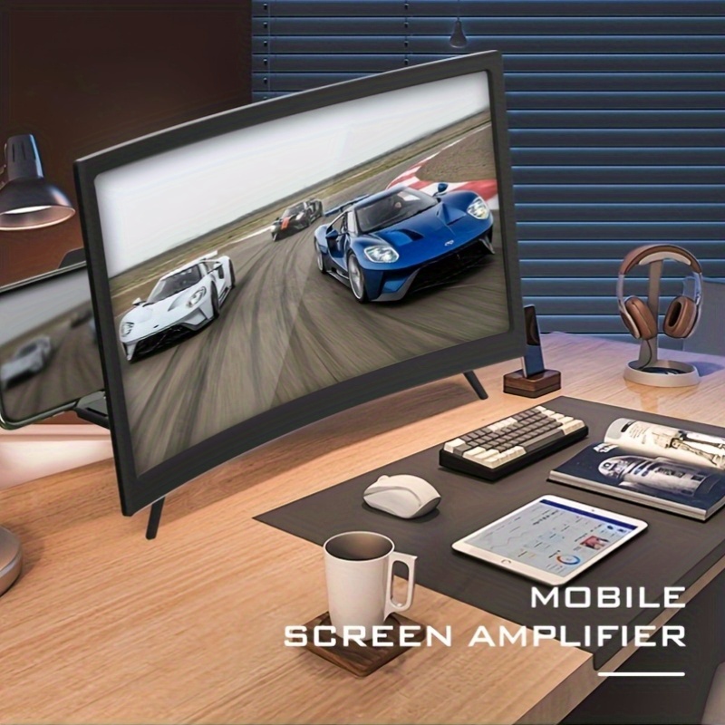 new 18 inch curved screen mobile phone screen amplifier mobile phone amplifier ultra clear   protection treasure 3d desktop   screen function