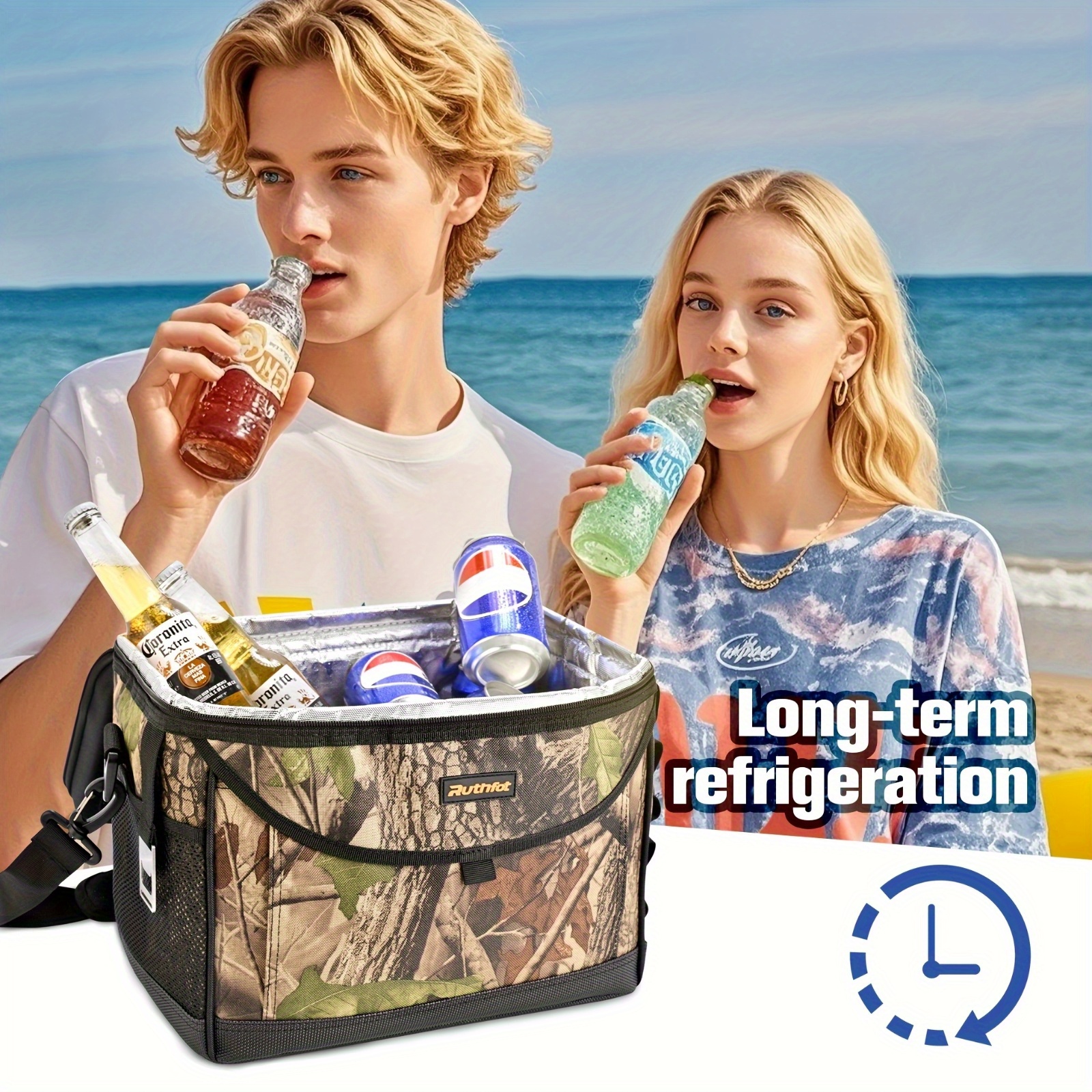 Equipped With Cup Holder Insulation Bag, Hardtop Single Shoulder Camping Bag, Suitable For Both Male And Female Hiking Bags, Effectively Providing Long-lasting Insulation And Ensuring The Freshness Of Various Foods