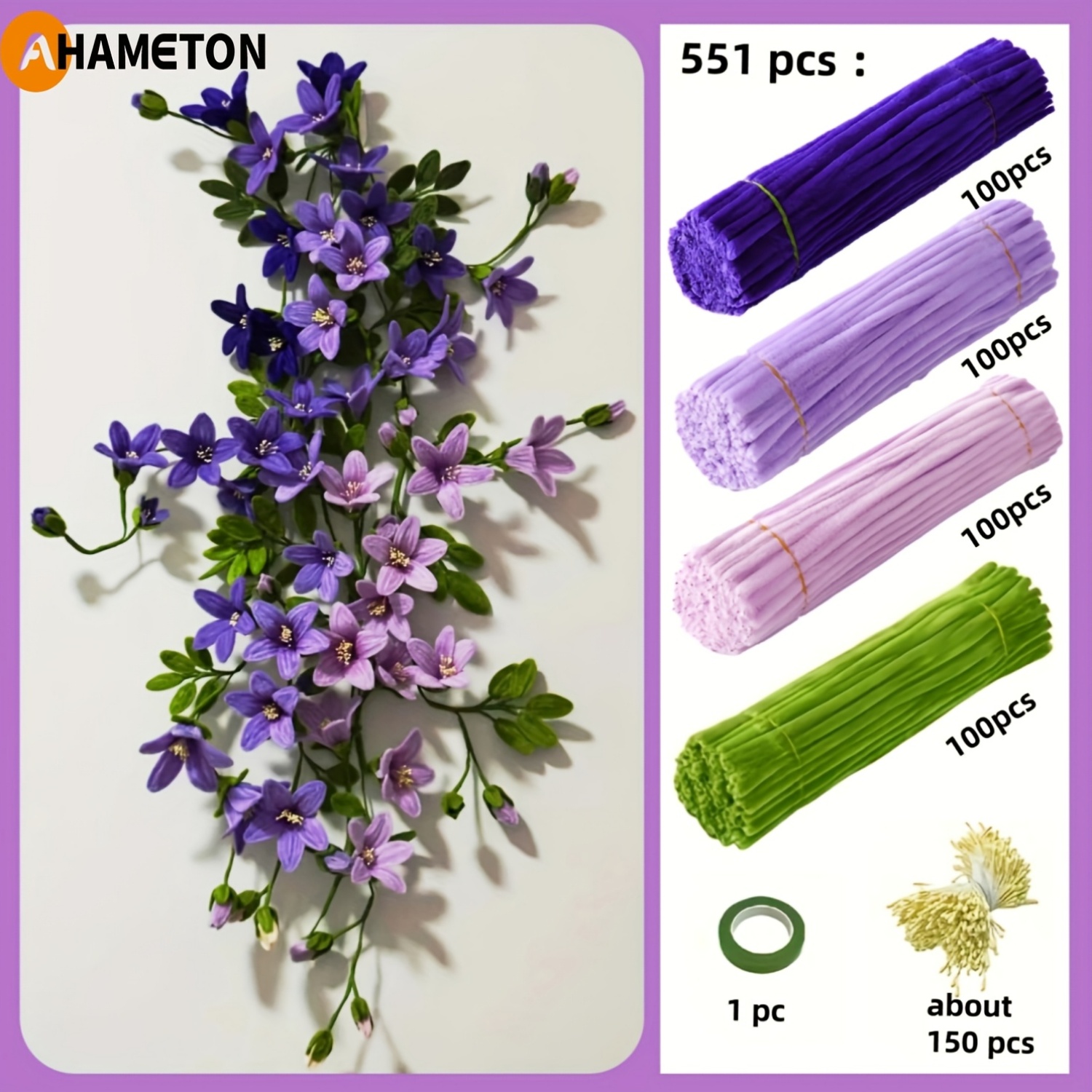 pipe cleaner flowers sold on Temu Australia