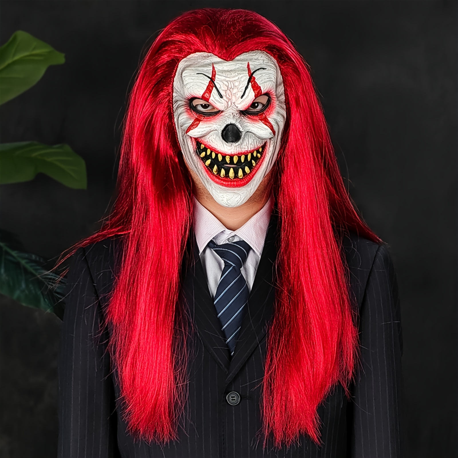 Red-Haired Clown Mask for Halloween and Costume Parties