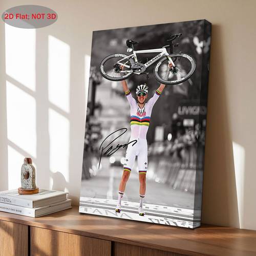 1pc Cycling Canvas Art Print, 2D Wooden Frame Wall Decor, 29.97x39.88 cm, Poster for Bedroom, Living Room, Bathroom, Kitchen - Ideal Holiday Gift, Cycling Decor