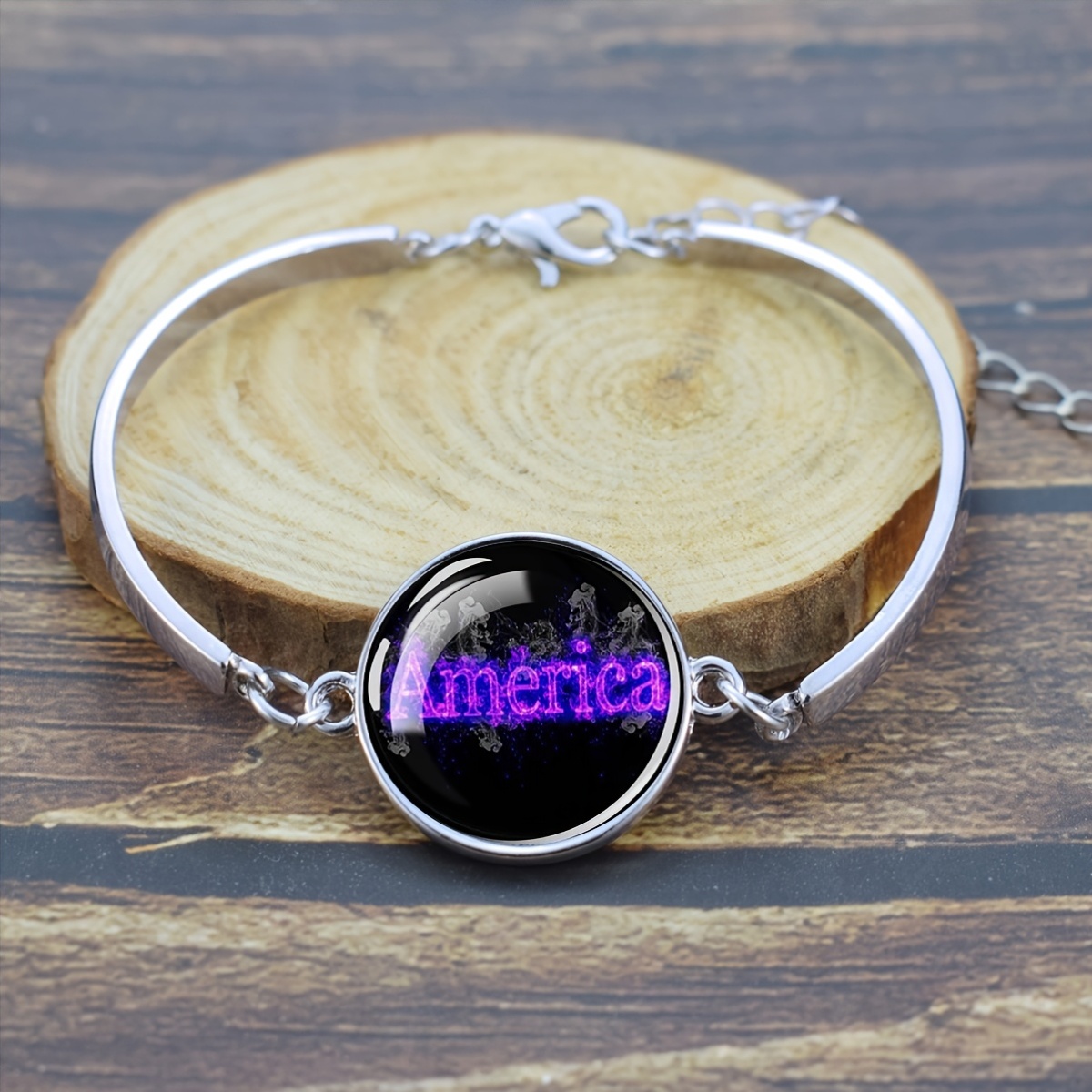 Adjustable Graphic Dome Charm Bracelet for Women and Men
