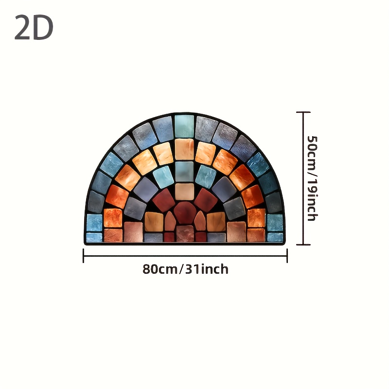 TEMU Fashionable Art Design Doormat, Thick And Soft Carpet, Slip-resistant Backing, 2d Flat Design, Suitable For Kitchens, Living Rooms, And