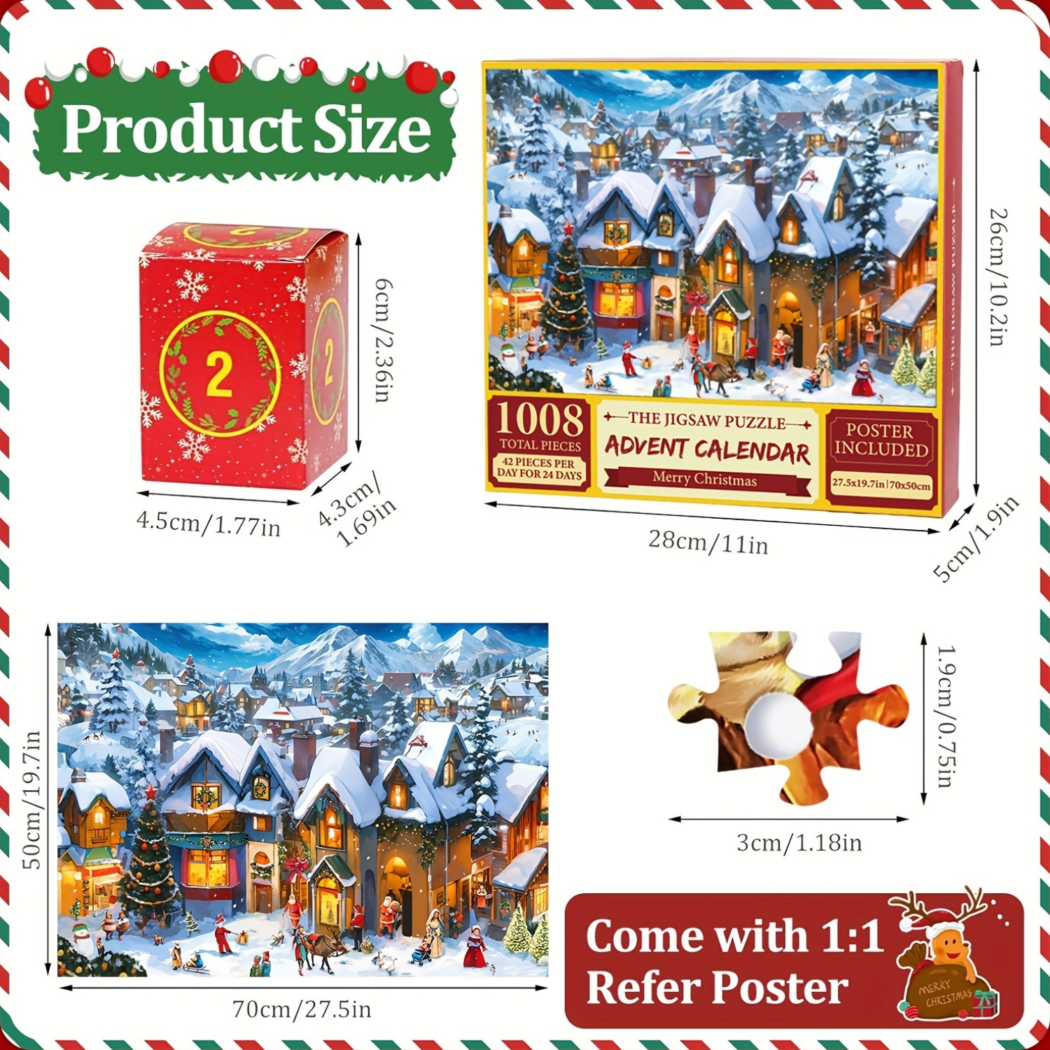 Advent Calendar 2024 Puzzle 24 Days Christmas Temu