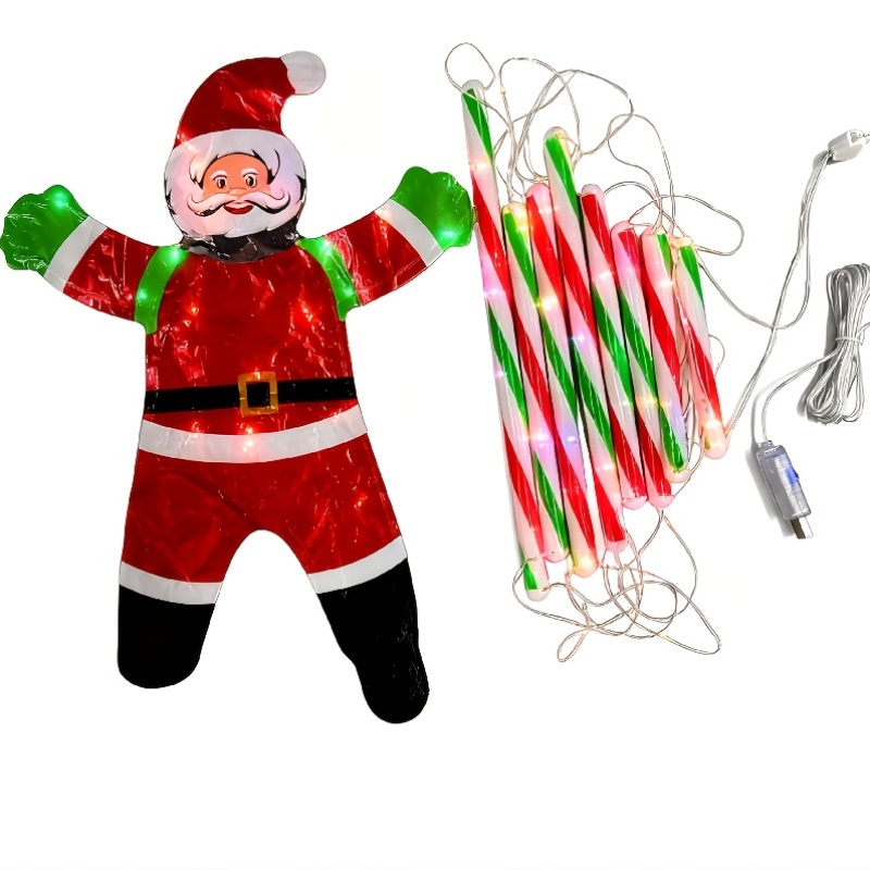 2026 Nieuwe Warm Wit/Kleurrijke Kerstman USB Ladder Verlichting - Afbeelding 14