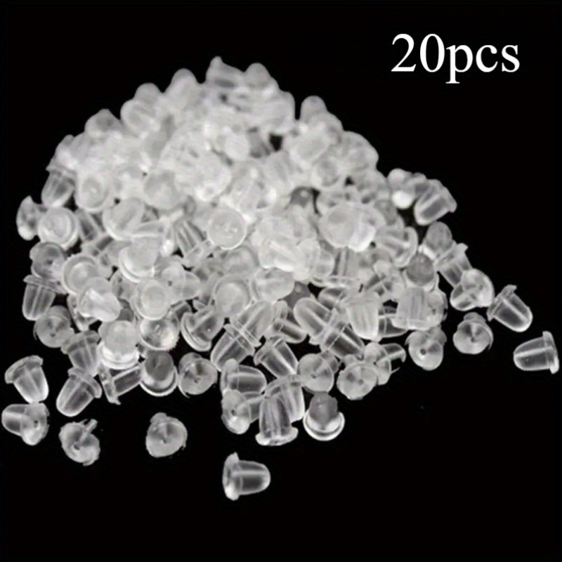 20pcs Silicone Earring Backs, Comfortable Transparent Earring Base Plugs