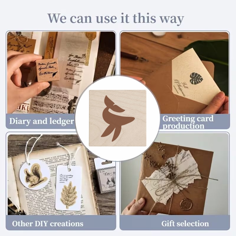 Fashion Spinning Whale Wooden Rubber Stamp for Crafting
