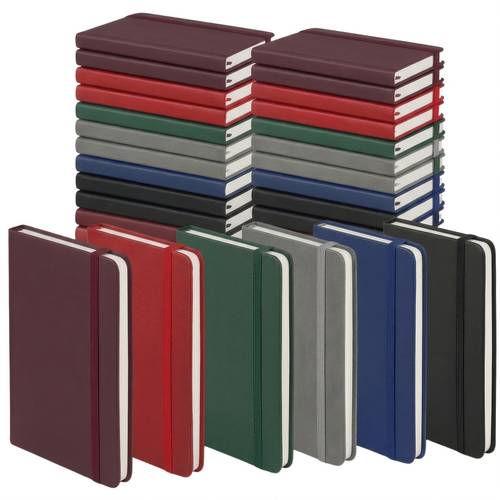 set of 6 pu leather bound journals featuring 160 pages each 7 x 5 7 inch for office and school use elastic bands in colors