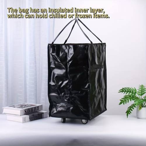 large capacity folding shopping cart bag with wheels portable foldable ideal for shopping and camping holds over 10l