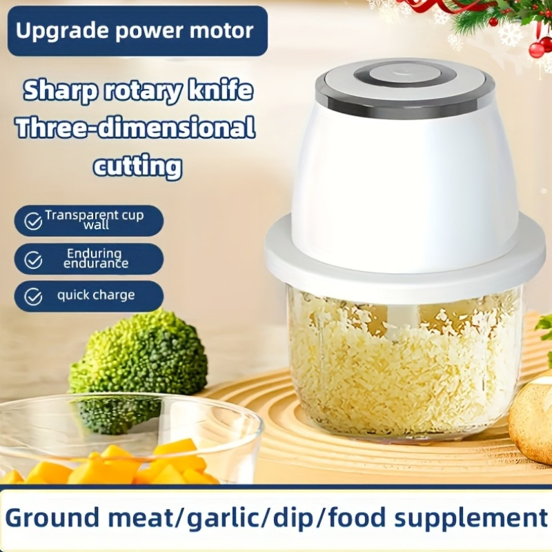 1pc electric garlic beater multifunctional mincer healthy material three layer knife post usb charging multi purpose machine detachable cleaning suitable for making seasoning dip     etc Product details 0