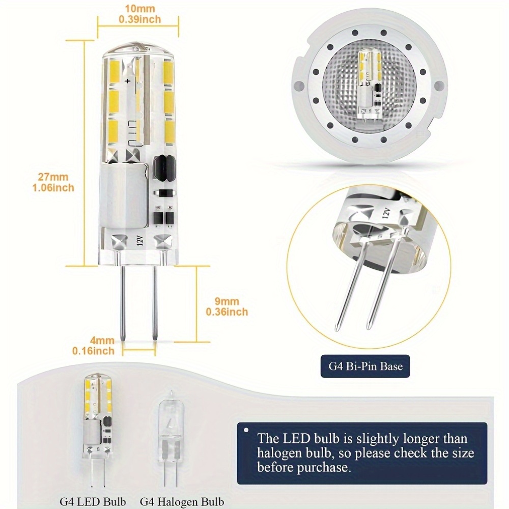 G4 LED Bulb 12V 4000K Bright White Disc - Under Cabinet Lighting Bulb G4 LED T3 20W Halogen JC Bulb Replacement For Non Dimmable Puck Light - 12 Volt Ac/dc 2 Watt - Foto 3