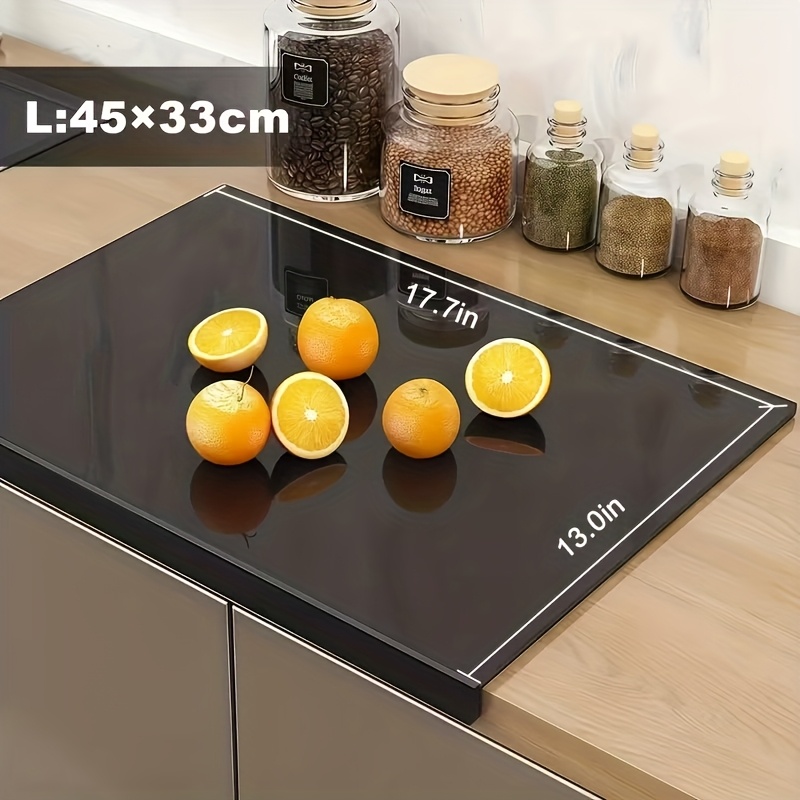 TEMU Cutting Board Cutting Board Kitchen Non-slip Acrylic Black Transparent Cutting Board Countertop Protector Cutting Board Fruit Cutting Board