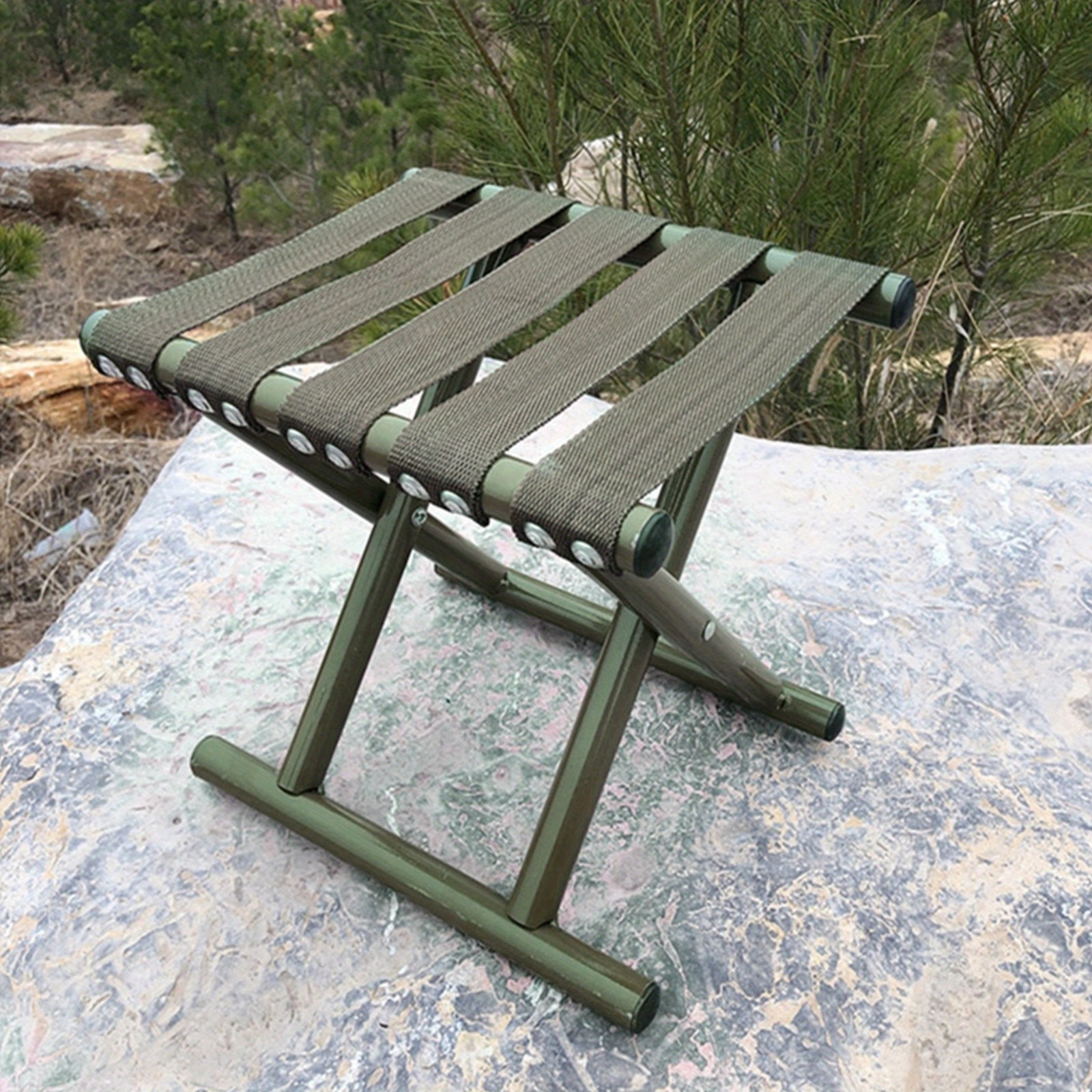 small folding stool outdoor metal camping heavy duty chair   stool for hiking gardening travel Product details 3