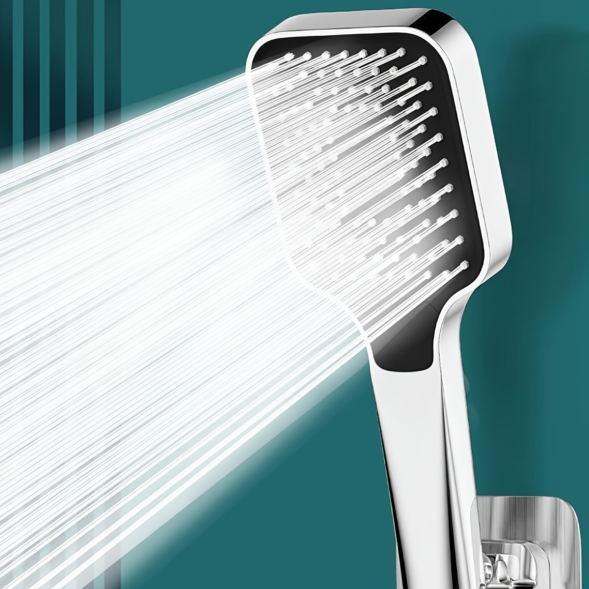 Image of Large Area Shower Spray Silvery Head, 3 Adjustable , High Quality High Pressure Water Flow Shower Faucet, Nozzle, Bathroom Additions, Christmas/halloween Gift Decoration For Shower Use For Shower Use
