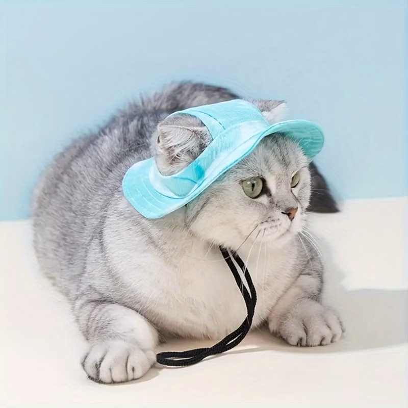 1pc pet sun hat breathable comfortable uv protection suitable for puppies and cats adjustable strap Product details 2