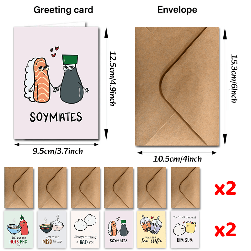 TEMU Set Of 24 Humorous Greeting Cards Featuring , Complete With Envelopes, Perfect For Holiday , Weddings, Anniversaries, And Valentine's Day For