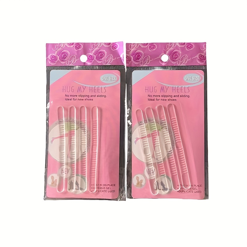 8 Transparent Heel Pads, Heel Inserts, Water Ripple, Thin Strip Design, Suitable For Open-toe High-heeled Sandals, Clear Heel Stickers, Comfortable Walking Gear, Decorative Insoles, Durable Footwear