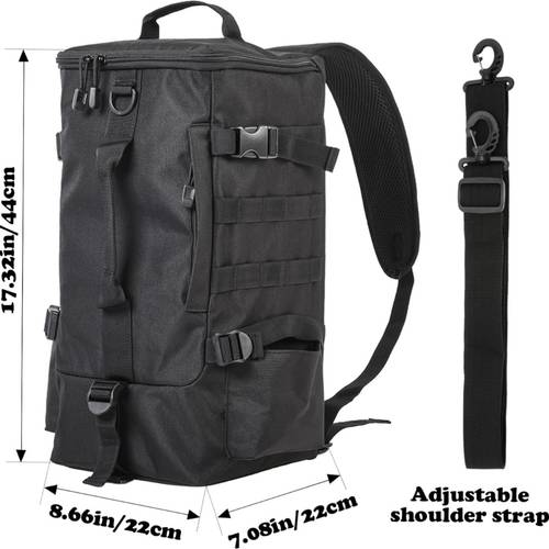 fishing tackle backpack fishing tackle storage bag multifunctional large capacity sling bag fishing gear bags tackle bag for fishing camping hiking black
