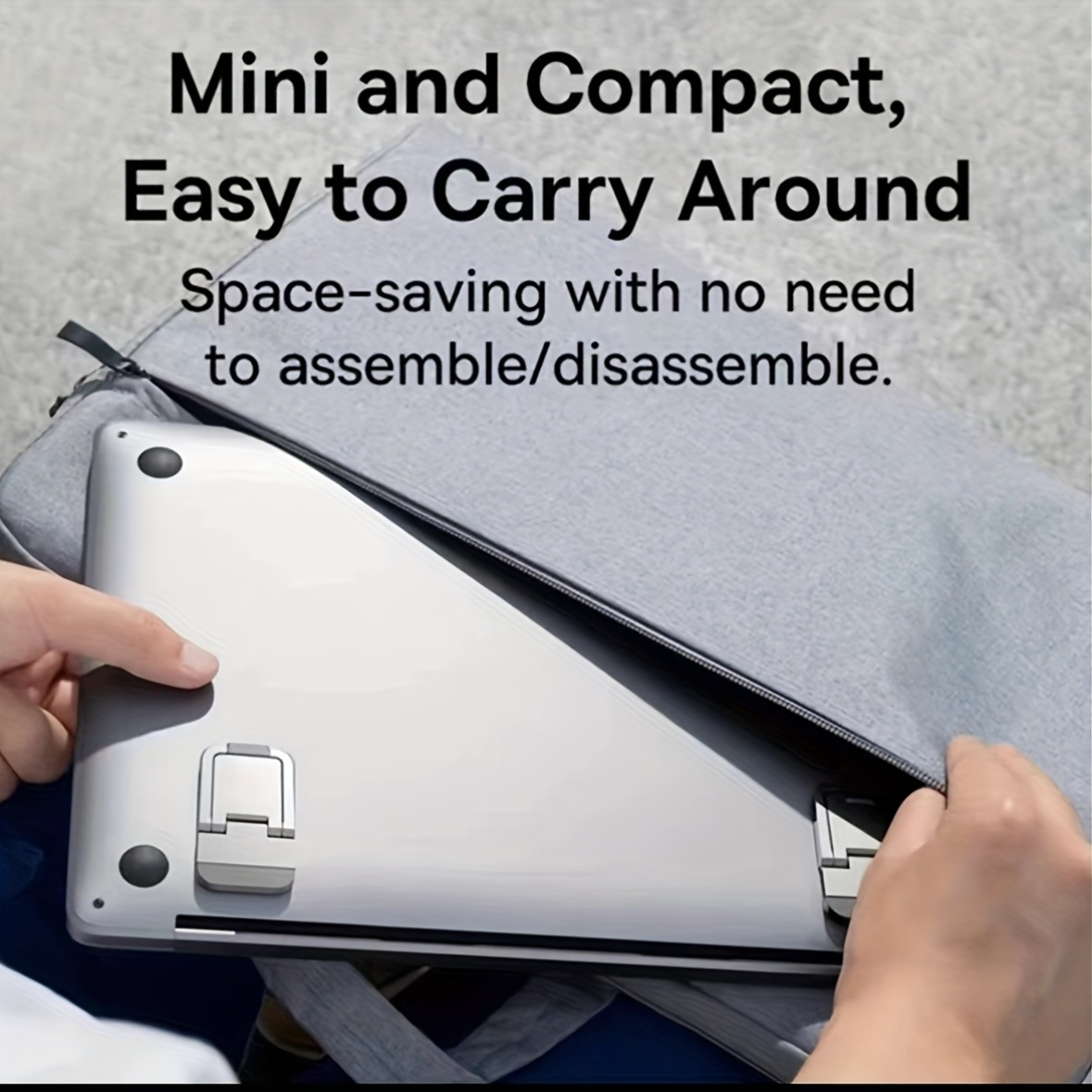 Compact Portable Laptop Stand - Invisible, Foldable, Ergonomic Desk Support for 10-18 Inch Laptops, Tablets, Keyboards, and Phones - ABS Material - For Office Workers & Students - Suitable for Home & Travel - Great Gift for Tech Enthusiasts 3 Compact Portable Laptop Stand - Invisible, Foldable, Ergonomic Desk Support for 10-18 Inch Laptops, Tablets, Keyboards, and Phones - ABS Material - For Office Workers & Students - Suitable for Home & Travel - Great Gift for Tech Enthusiasts - Image 3