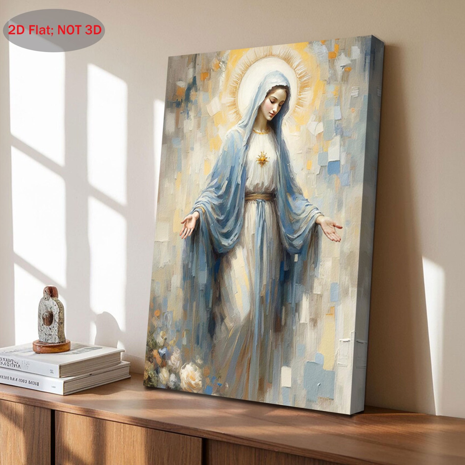 1pc   Canvas Art Print - 2D Wooden Frame,     Decor, Christian Catholic Artwork, 29.97x39.88 cm,   Bedroom, Living Room, Kitchen, Bathroom - Ideal Holiday & Home Gift, Catholic Wall Art