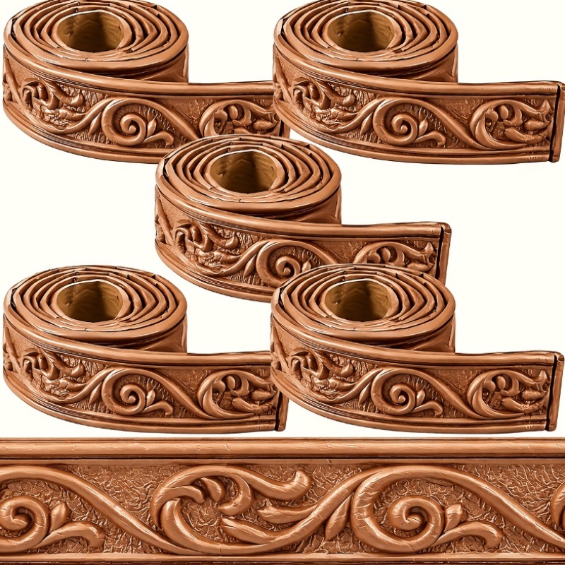 TEMU 5-roll Set Of 3d Decorative Wall Stickers, Available In 6 Colors, Crown-shaped Self-adhesive Wall Stickers, 1.97-inch Width, Total Length Of 5