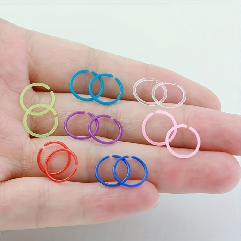 16pcs Colorful Anti-Blocking Invisible Ear Studs - Resin Ear Cuffs for Relief