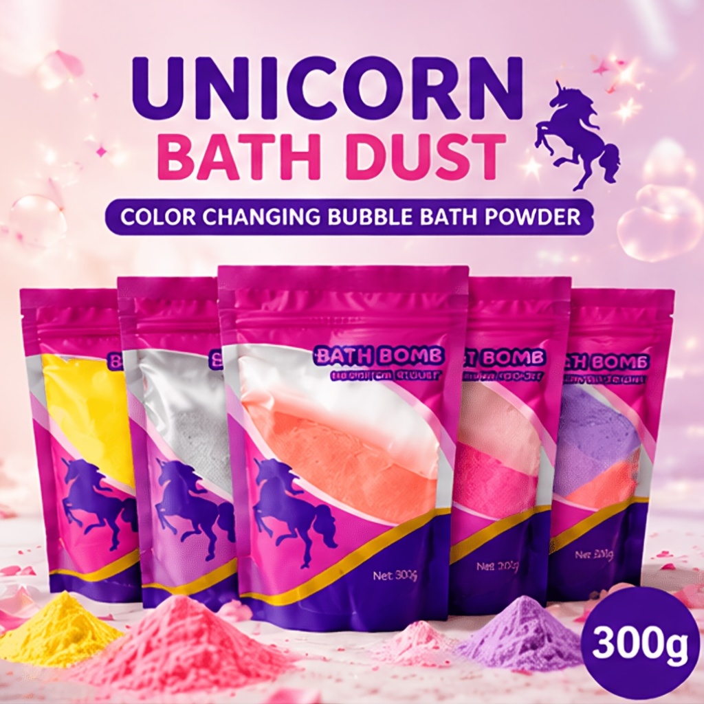 Colorful Bubble Bath Powder with Random Colors and Scents