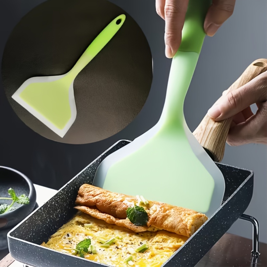 1pc multifunctional silicone spatula heat resistant soft non scratch for   fried egg pancake grilled fish kitchen tool for frying   to clean kitchen essential popular new product multi color