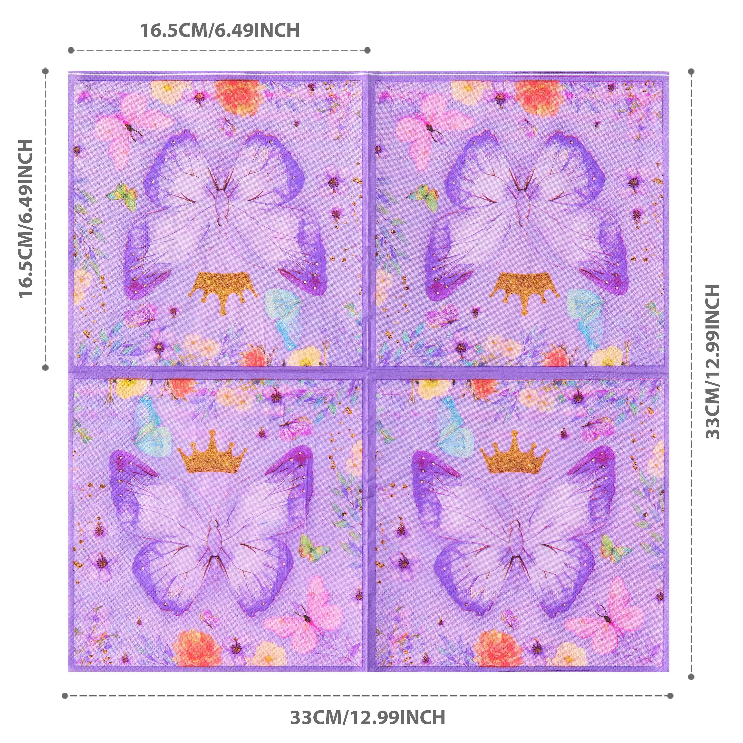 25pcs/pack 33 X 33cm 13 X 13inch Disposable Napkins, Purple Crown, Crown Theme Napkins For Party Decoration, Very Suitable For Theme Parties And Daily Use