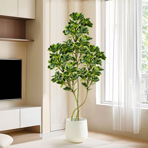 big synthetic tree plastic imitation tropical plant with green heart shaped leaves decorative home garden outdoor decor